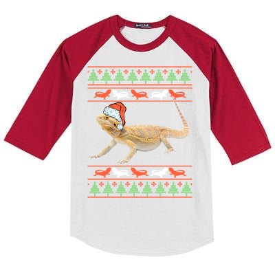 Bearded Dragon Christmas Kids Colorblock Raglan Jersey