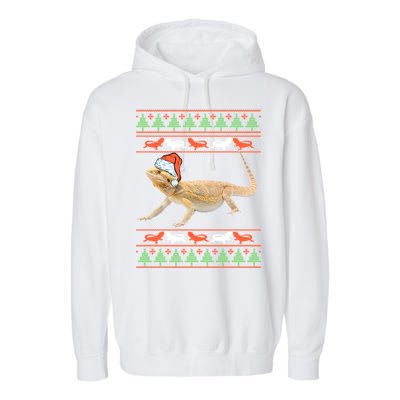 Bearded Dragon Christmas Garment-Dyed Fleece Hoodie