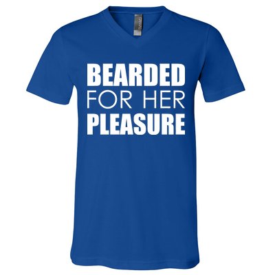 Bearded For Her Pleasure Beard V-Neck T-Shirt