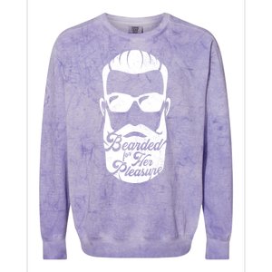 Bearded For Her Pleasure Funny Colorblast Crewneck Sweatshirt