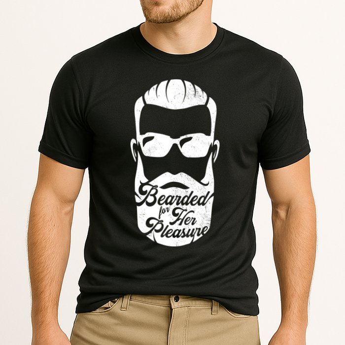 Bearded For Her Pleasure Funny Cooling Performance Crew T-Shirt