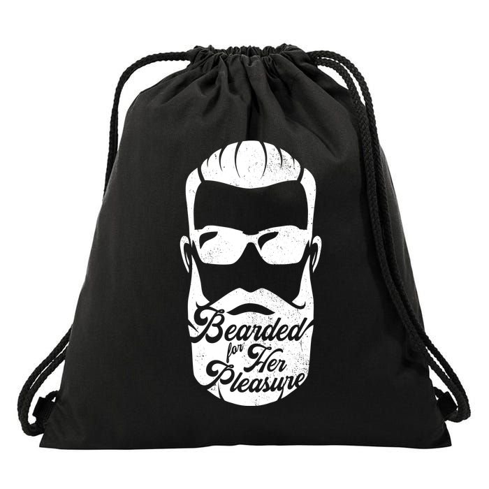 Bearded For Her Pleasure Funny Drawstring Bag