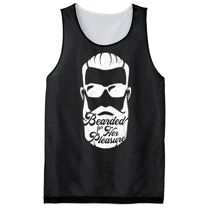 Bearded For Her Pleasure Funny Mesh Reversible Basketball Jersey Tank