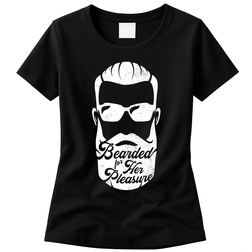 Bearded For Her Pleasure Funny Womens T-Shirt