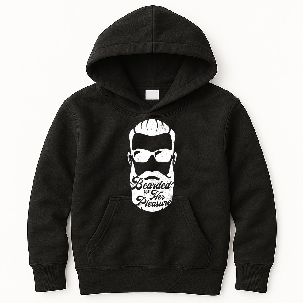 Bearded For Her Pleasure Funny Kids Hoodie