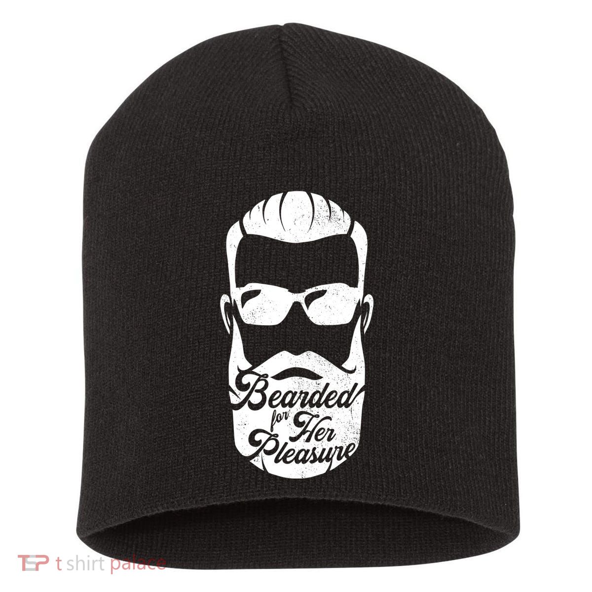 Bearded For Her Pleasure Funny Short Acrylic Beanie