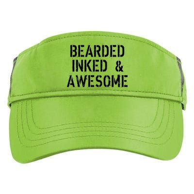 Bearded Inked & Awesome Beard Tattoo Logo Adult Drive Performance Visor