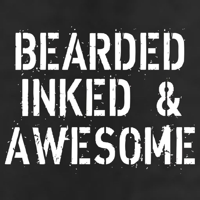 Bearded Inked & Awesome Beard Tattoo Logo 7 Panel Mesh Trucker Snapback Hat
