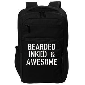 Bearded Inked & Awesome Beard Tattoo Logo Impact Tech Backpack