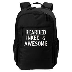 Bearded Inked & Awesome Beard Tattoo Logo Daily Commute Backpack