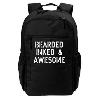 Bearded Inked & Awesome Beard Tattoo Logo Daily Commute Backpack