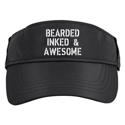 Bearded Inked & Awesome Beard Tattoo Logo Adult Drive Performance Visor