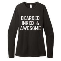 Bearded Inked & Awesome Beard Tattoo Logo Womens CVC Long Sleeve Shirt