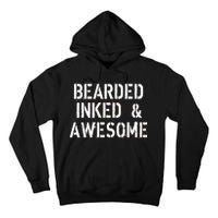 Bearded Inked & Awesome Beard Tattoo Logo Tall Hoodie