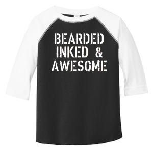 Bearded Inked & Awesome Beard Tattoo Logo Toddler Fine Jersey T-Shirt