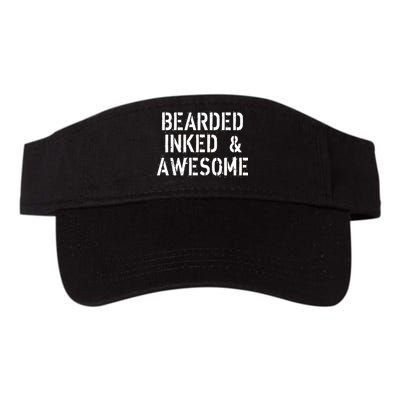 Bearded Inked & Awesome Beard Tattoo Logo Valucap Bio-Washed Visor