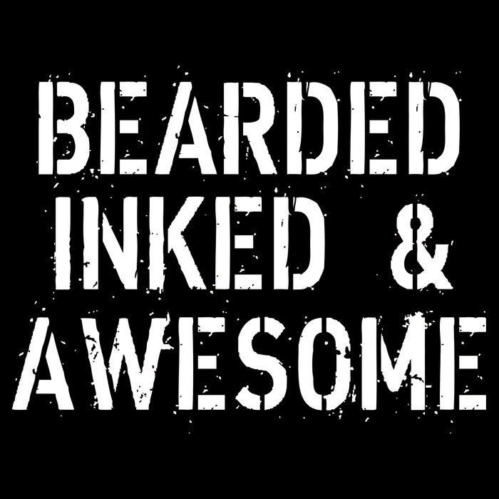 Bearded Inked & Awesome Beard Tattoo Logo Zip Tote Bag