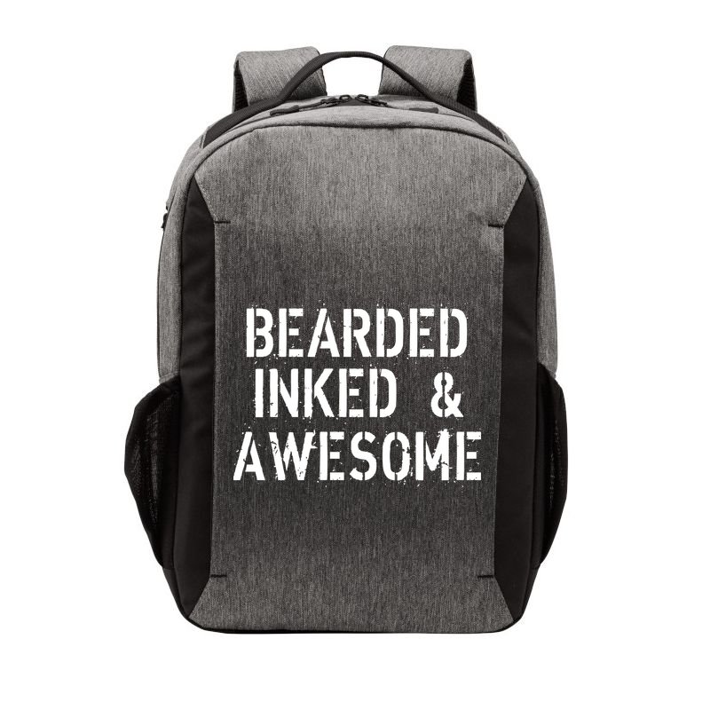 Bearded Inked & Awesome Beard Tattoo Logo Vector Backpack