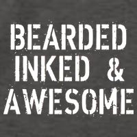 Bearded Inked & Awesome Beard Tattoo Logo Vector Backpack
