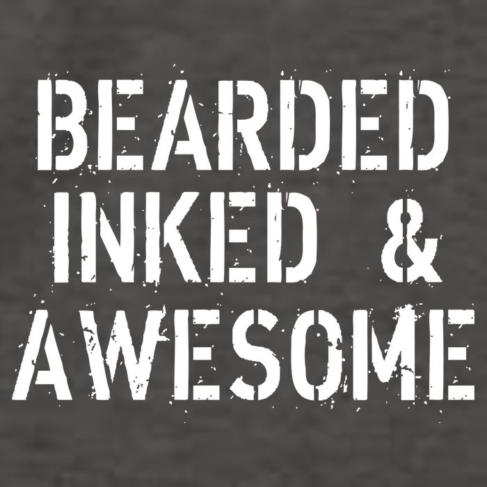 Bearded Inked & Awesome Beard Tattoo Logo Vector Backpack