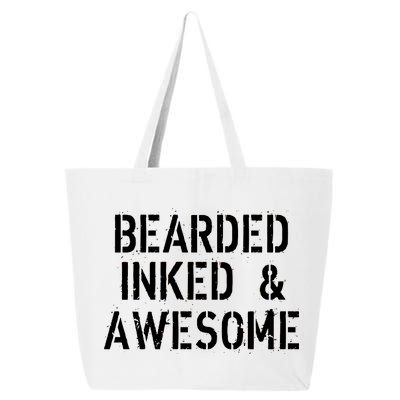 Bearded Inked & Awesome Beard Tattoo Logo 25L Jumbo Tote