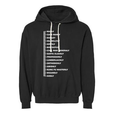 Beardly Manly Beard Growth Chart Garment-Dyed Fleece Hoodie