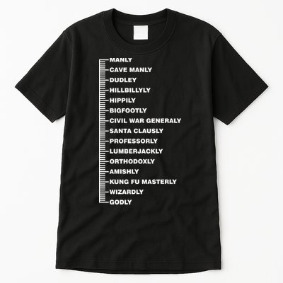 Beardly Manly Beard Growth Chart Tall T-Shirt