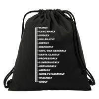 Beardly Manly Beard Growth Chart Drawstring Bag