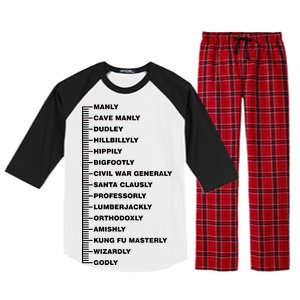 Beardly Manly Beard Growth Chart Raglan Sleeve Pajama Set