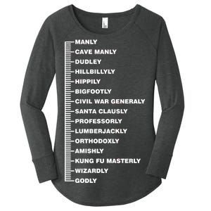 Beardly Manly Beard Growth Chart Women's Perfect Tri Tunic Long Sleeve Shirt