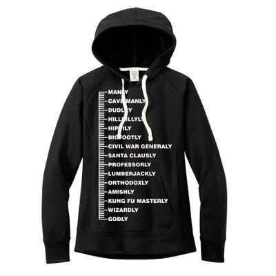 Beardly Manly Beard Growth Chart Women's Fleece Hoodie