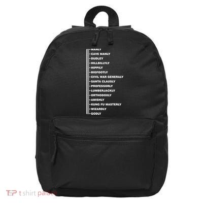 Beardly Manly Beard Growth Chart 16 in Basic Backpack