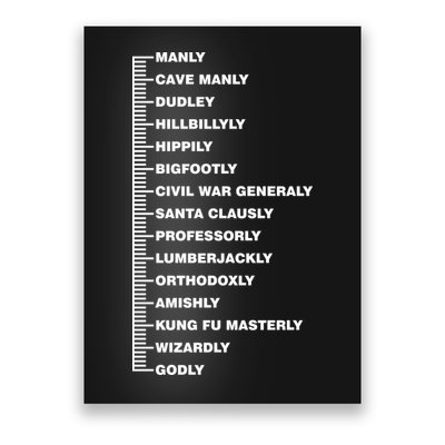 Beardly Manly Beard Growth Chart Poster