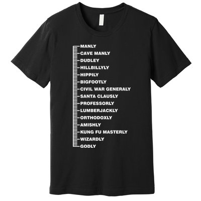 Beardly Manly Beard Growth Chart Premium T-Shirt