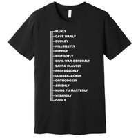 Beardly Manly Beard Growth Chart Premium T-Shirt