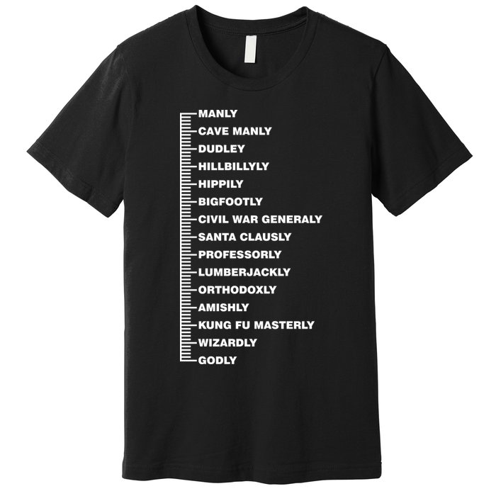 Beardly Manly Beard Growth Chart Premium T-Shirt