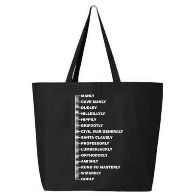 Beardly Manly Beard Growth Chart 25L Jumbo Tote