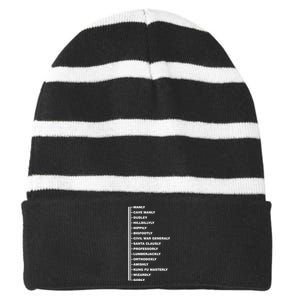 Beardly Manly Beard Growth Chart Striped Beanie with Solid Band