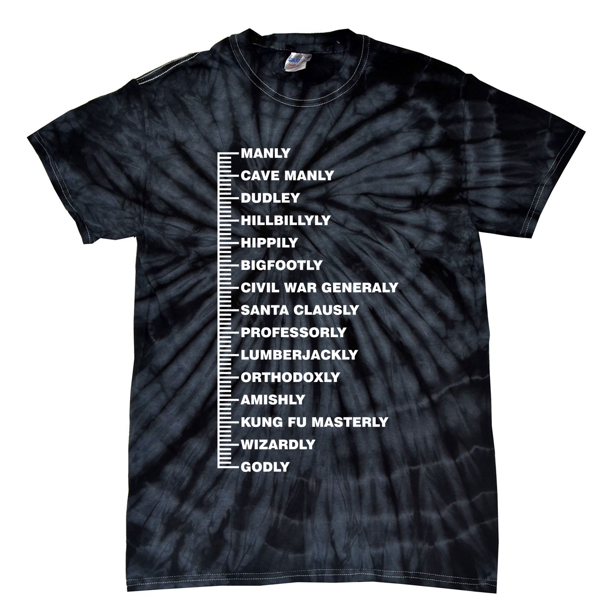 Beardly Manly Beard Growth Chart Tie-Dye T-Shirt