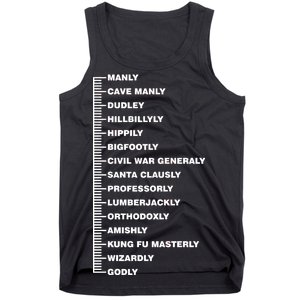 Beardly Manly Beard Growth Chart Tank Top