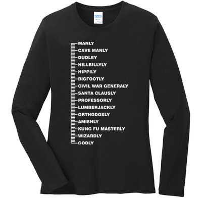 Beardly Manly Beard Growth Chart Ladies Long Sleeve Shirt