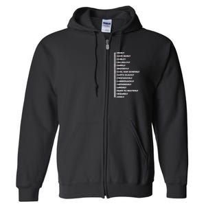 Beardly Manly Beard Growth Chart Full Zip Hoodie