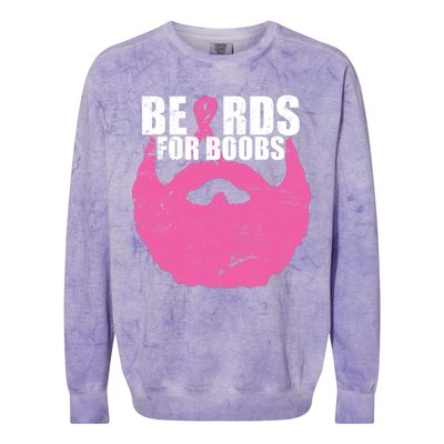 Beards For Boobs Breast Cancer Colorblast Crewneck Sweatshirt