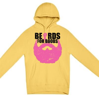 Beards For Boobs Breast Cancer Premium Pullover Hoodie