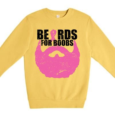 Beards For Boobs Breast Cancer Premium Crewneck Sweatshirt