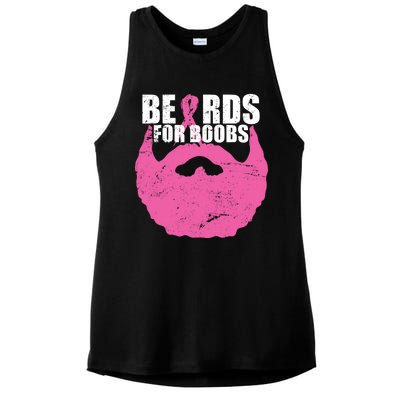 Beards For Boobs Breast Cancer Ladies PosiCharge Tri-Blend Wicking Tank