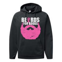 Beards For Boobs Breast Cancer Performance Fleece Hoodie