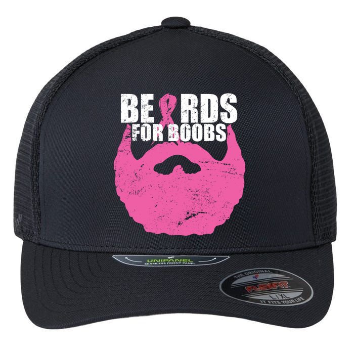 Beards For Boobs Breast Cancer Flexfit Unipanel Trucker Cap