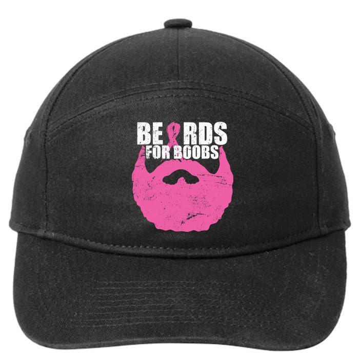 Beards For Boobs Breast Cancer 7-Panel Snapback Hat