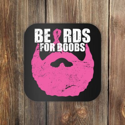 Beards For Boobs Breast Cancer Coaster